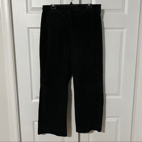 NAVY SUEDE TROUSERS - Picture 2 of 10